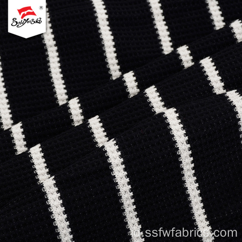 Rajut Hitam Dan Putih Stripe Dress Fabric Wanita